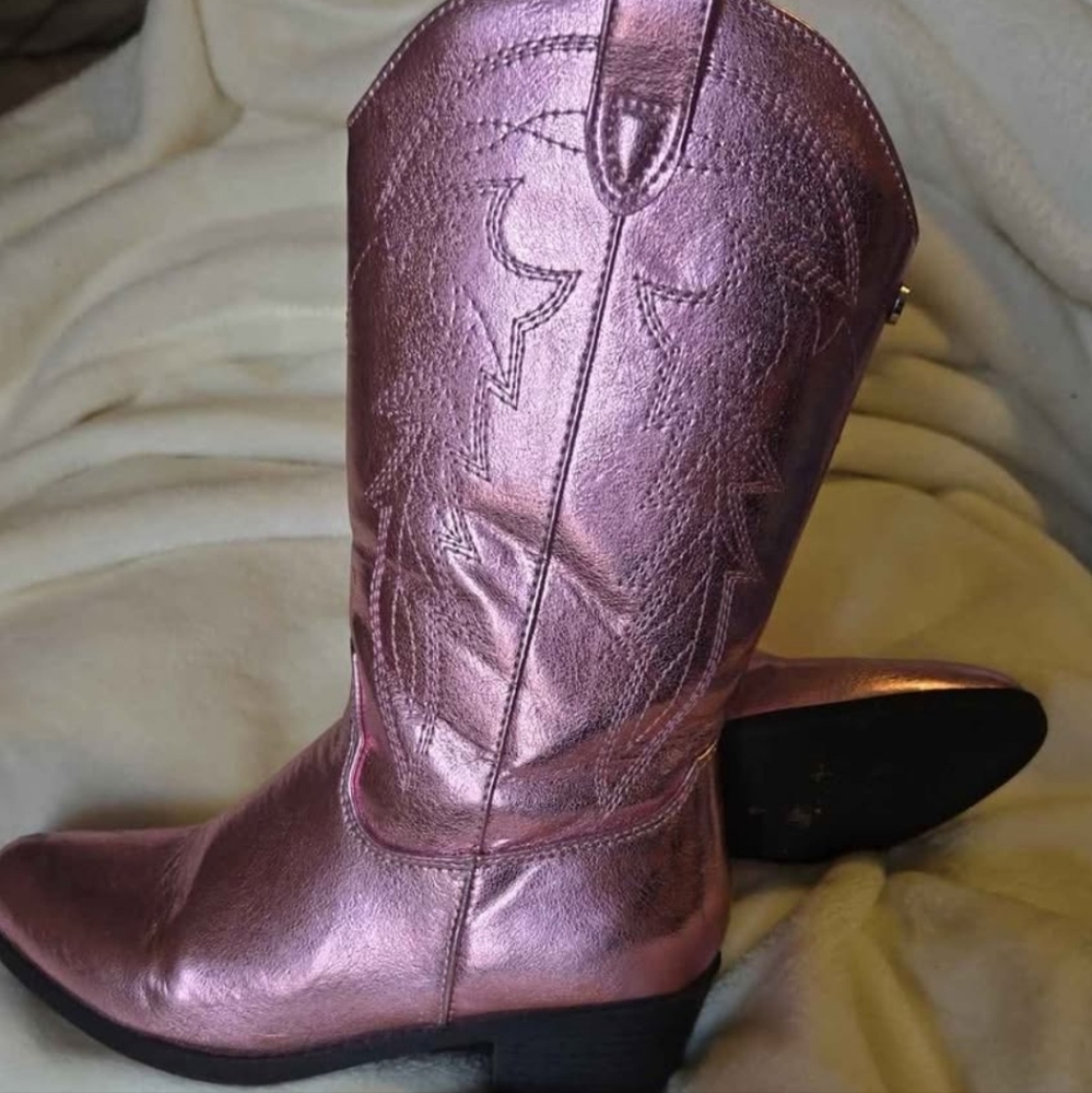 Madden Girl Pink Metallic Kids Boots